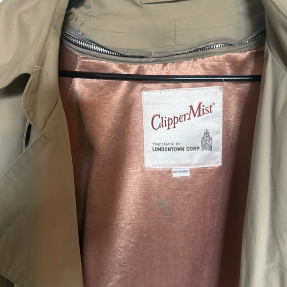 Clipper Mist Mens All Weather Trench Coat Sz 44R Khaki/Brown Classic Jacket - Picture 4 of 13